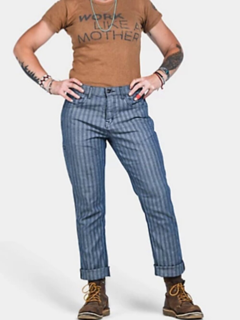 Dovetail Workwear Women's Cargo Pants – Size 6/32 – Denim Stripe – NEW!